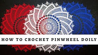 How to crochet Pinwheel doily [upl. by Eidderf434]