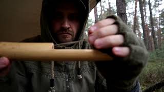 Windy day bushcraft trip  making bamboo wind chimes  polish quotżurekquot soup fried salmon and pipe [upl. by Llien]