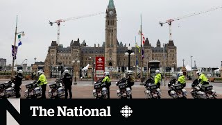 Security tight in Ottawa as protesters arrive for Canada Day [upl. by Akcirehs]