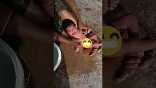 🌾❤️Newborn baby bathing at first time Baby crying sound cute babyhow to bath a newborn baby [upl. by Garges712]