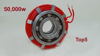 free energy generator 230v 50KV transformer idea top5 copper coil fan motor powerful electricity [upl. by Richlad]