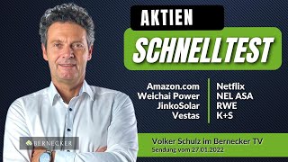 AktienSchnelltest inkl JinkoSolar NEL Amazon Vestas KS usw [upl. by Eltsirhc]