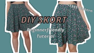 DIY SKORT  BEGINNER FRIENDLY TUTORIAL FREE PATTERN [upl. by Cairns]