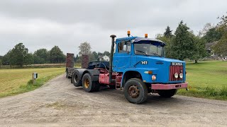 Köp ATraktor Scania LS 141 med Maskintrailer Tippsläp och extra släp på Klaravik [upl. by Lennard754]