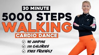 5000 STEPS IN 30 Min  Walking Cardio DANCE Workout to the BEAT Burn Fat Knee Friendly No Jumping [upl. by Nea]