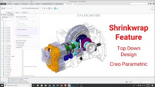 Creo Parametric  Shrinkwrap Feature  Top Down Design TDD [upl. by Airaet]