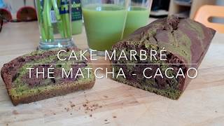 Cake Marbré Thé Matcha amp Cacao  Recette VEGAN [upl. by Kilby]