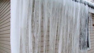 Huge Icicles On The House [upl. by Airtemed]