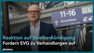 Streikankündigung von verdi und EVG Reaktion von DBPersonalvorstand Martin Seiler [upl. by Osnofedli291]