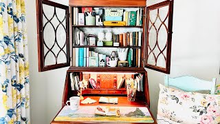 A wonderful writing planning creating space in my vintage secretarial desk amp hutch [upl. by Fortune]