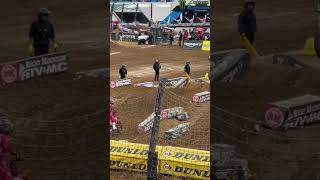 Hunter Lawrence amp Jason Anderson 450 heat race Philadelphia Supercross shorts supercross motovlog [upl. by Nisaj750]