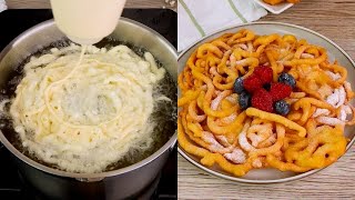 Funnel cake how to make it crispy and delicious [upl. by Stasny69]