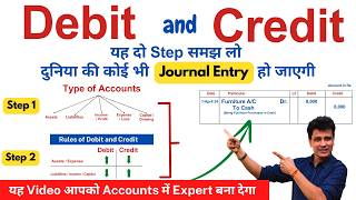 Journal Entries Accounting  Rules of Debit and Credit in Accounts  Golden Rules of Accounts [upl. by Ilzel]