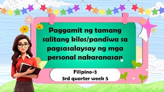 COT FILIPINO 3 3rd QTR Week 5 Pandiwa [upl. by Aicenet]