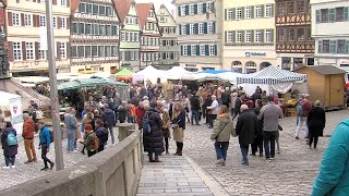 Antiquitätenmarkt Frühlingsmarkt und verkaufsoffener Sonntag in der Tübingen Innenstadt [upl. by Lecrad]