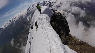 Walking the ridge on the Matterhorn [upl. by Odraleba]