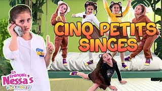 Cinq Petits Singes  Comptines pour Maternelle  Apprendre à Compter [upl. by Asilanna502]