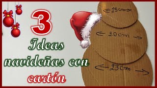 3 PRECIOSAS IDEAS NAVIDEÑAS CON CARTÓN  Manualidades para Navidad  Christmas crafts with cardboard [upl. by Aicilla258]