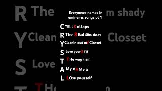 everyones names In eminems songs pt 1 [upl. by Santos]