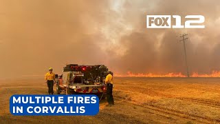 Corvallis Fire Department faced two fires at the same time on Fourth of July [upl. by Ellehsim905]