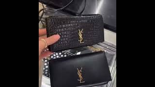 생로랑 SAINT LAURENT CASSANDRE PHONE HOLDER IN SHINY CROCODILE 635095DND1J92076350950U40J1000 [upl. by Yelrebmyk]