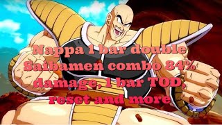 DBFZ Nappa advanced saibamen guide 1 bar 84 damage 1 bar TOD Reset and more [upl. by Epilef]