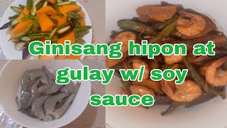 GINISANG HIPON AT GULAY WITH SOY SAUCE  LUTONG BAHAY  Adeza Vlog [upl. by Morris253]