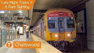 Transport for Sydney Vlog 577 Chatswood  Late Night Trains  A Rare Sighting [upl. by Ahsahtan]