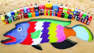 How to make a Giant Napoleon Fish with Orbeez amp Giant Coca Cola Schweppes Pepsi Fanta vs Mentos [upl. by Nylirem]