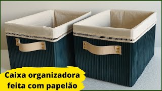 DIY  COMO FAZER CAIXA ORGANIZADORA COM PAPELÃO  IDEIA 9 [upl. by Eltsyrk864]