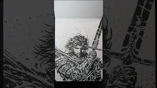 Swordsman art inkart drawing sketch [upl. by Sami]