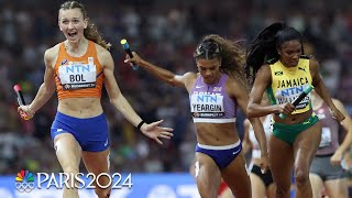 MUST SEE COMEBACK Femke Bols HEROIC ANCHOR upends 4x400 relay to cap Worlds  NBC Sports [upl. by Eintrok503]