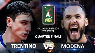 Quarter Finals of Italian Volleyball SuperLega 20232024  Trentino vs Modena [upl. by Hamlani]