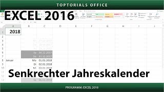 Senkrechter Jahreskalender Excel [upl. by Akiras]