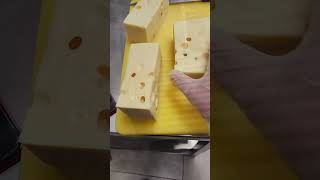 Emmental cheese slicing Libran food and travel Food Ideas Cheese Blocks Yt shorts video [upl. by Naima587]