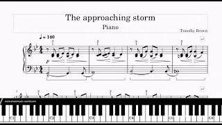 The approaching storm  Piano  Timothy Brown Sheets Tutorial score [upl. by Garek]