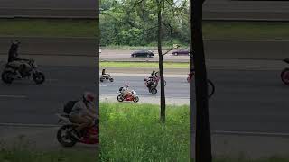 Huge motorcycle ride in Chicago August 3 2024 stunts wheelies baggers ATVs quads [upl. by Eltotsira]