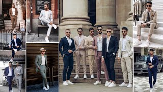 Suits With White Sneakers Combination Ideas💡 Coat Pant Combination  MrGovindsahu [upl. by Yeroc410]