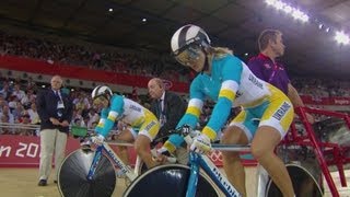 Cycling Track Womens Team Sprint Finals  Australia v Ukraine Bronze Medal London 2012 Olympics [upl. by Tom]