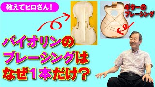 151 【質問コーナー】バイオリンのブレーシングはなぜ1本だけなの？ [upl. by Onfre]