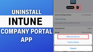 How to Uninstall Intune Company Portal App  How to Delete amp Remove Intune Company Portal App [upl. by Kinsley]