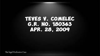 Case Digest Audio of TEVES v COMELEC G R No 180363 Apr 28 2009 [upl. by Ainivad956]