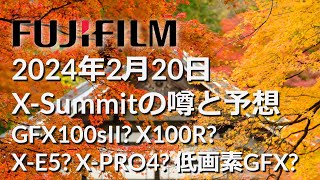 202418 ver FUJIFILM 2024年XSummit（2月20日？）での新機種発表の予想と妄想 [upl. by Bernardina759]