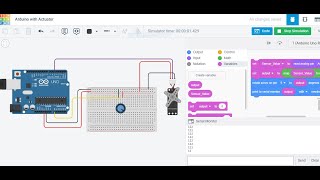 Tinkercad Sensor and Actuator  Arduino Potentiometer  Arduino Servo [upl. by Harbot]