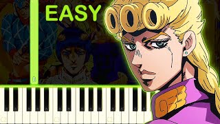 GIORNOS THEME  JoJos Bizarre Adventure  EASY Piano Tutorial [upl. by Theurer]