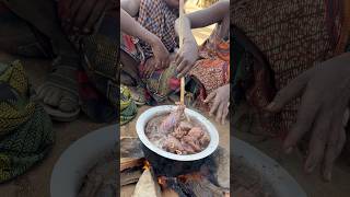 The most delicious and preferable food in tribe is meat🍖 See how Soup is cooked in tribefood [upl. by Welch]