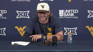 WVU Football  Sept 21 Garrett Greene Kansas Post Game [upl. by Annoed]