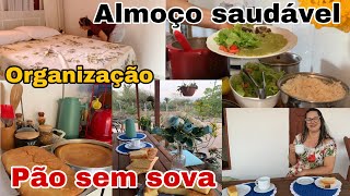 LIMPEZA E ORGANIZAÇÂO  ALMOÇO SAUDAVEL PÂO SEM SOVAR BOLO DE LEITE O MAIS FACIL E 😋 GOSTOSO [upl. by Sulihpoeht296]