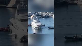 4896m Benetti superyacht TUMBERRY C runs aground at Sanxenxo Marina [upl. by Hemminger]