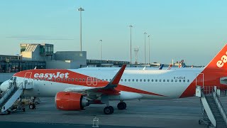 Easyjet A320 takeoff from Manchester off to Berlin GEZPE 24624 [upl. by Anecusa]